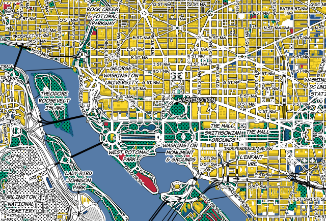 'Roy Lichtenstein-inspired map of DC' by Katie Kowalsky